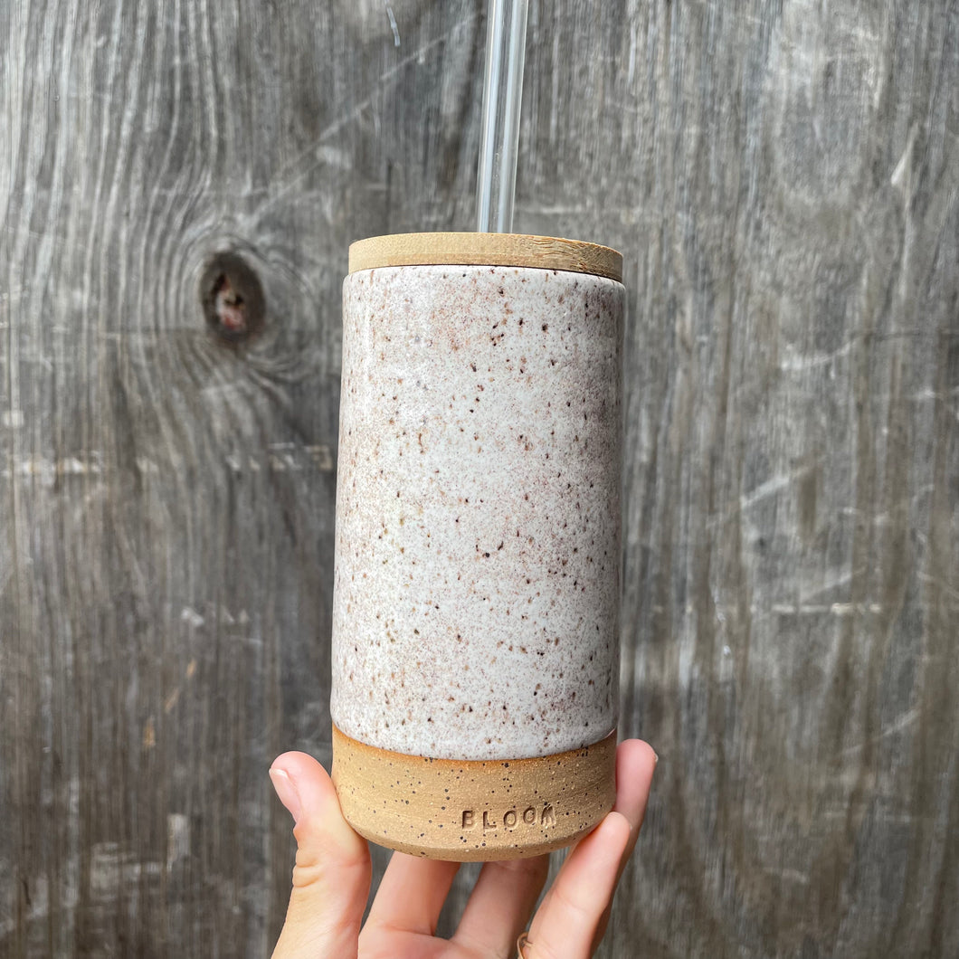 Bamboo Lidded Bloom Tumblers (Straw optional)