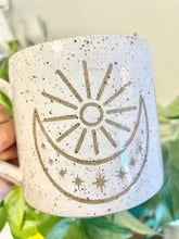 Load image into Gallery viewer, Black and white Stars Sun &amp; Moon Mug for Brittany