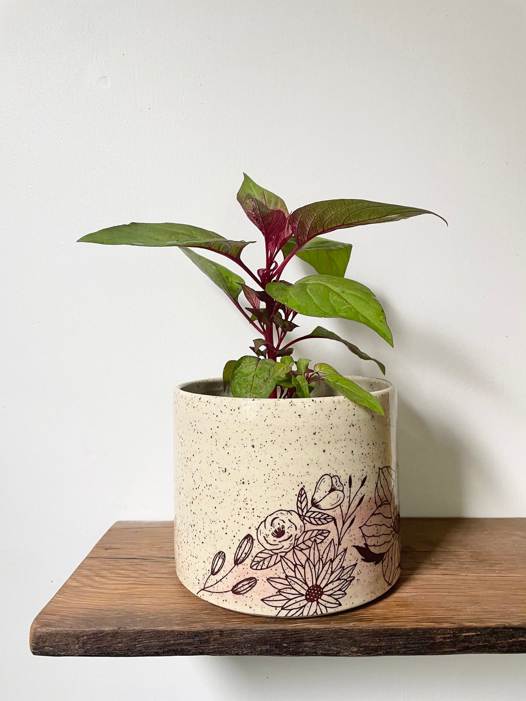 Floral Watercolor Planter