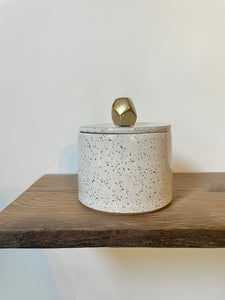 Lidded Jar Gold Knob