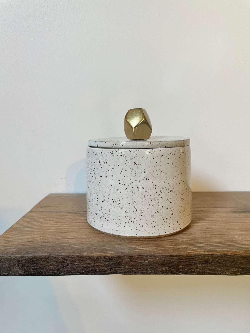 Lidded Jar Gold Knob