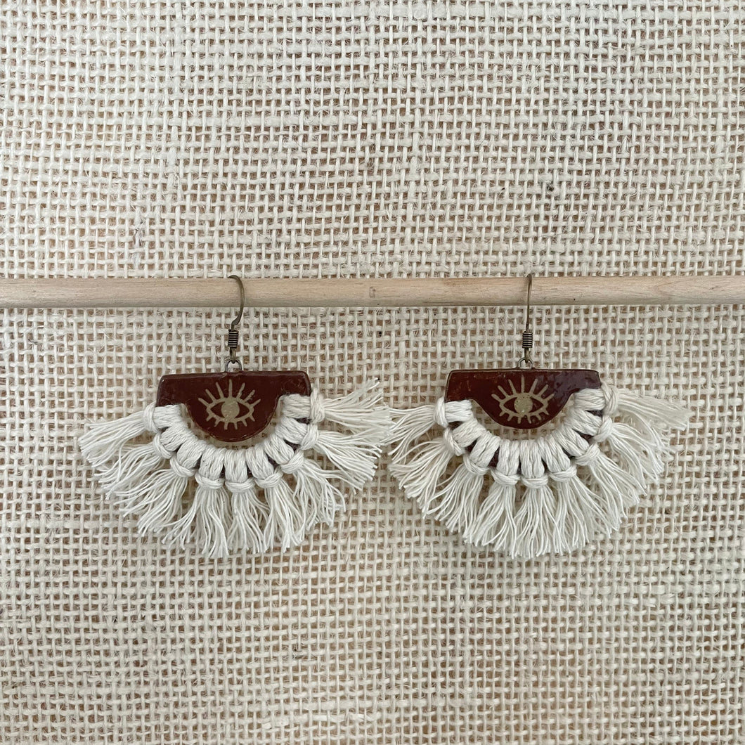 Macrame Third Eye Earrings