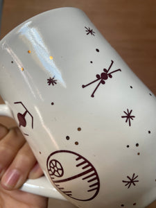 White Gold Stars Galaxy mug