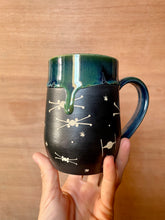 Load image into Gallery viewer, Blue/green Galaxy mug