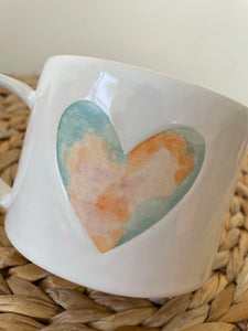 Watercolor Heart Mug