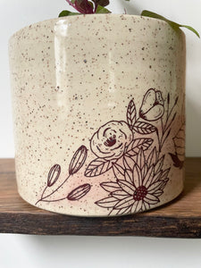 Floral Watercolor Planter