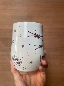 White Gold Stars Galaxy mug